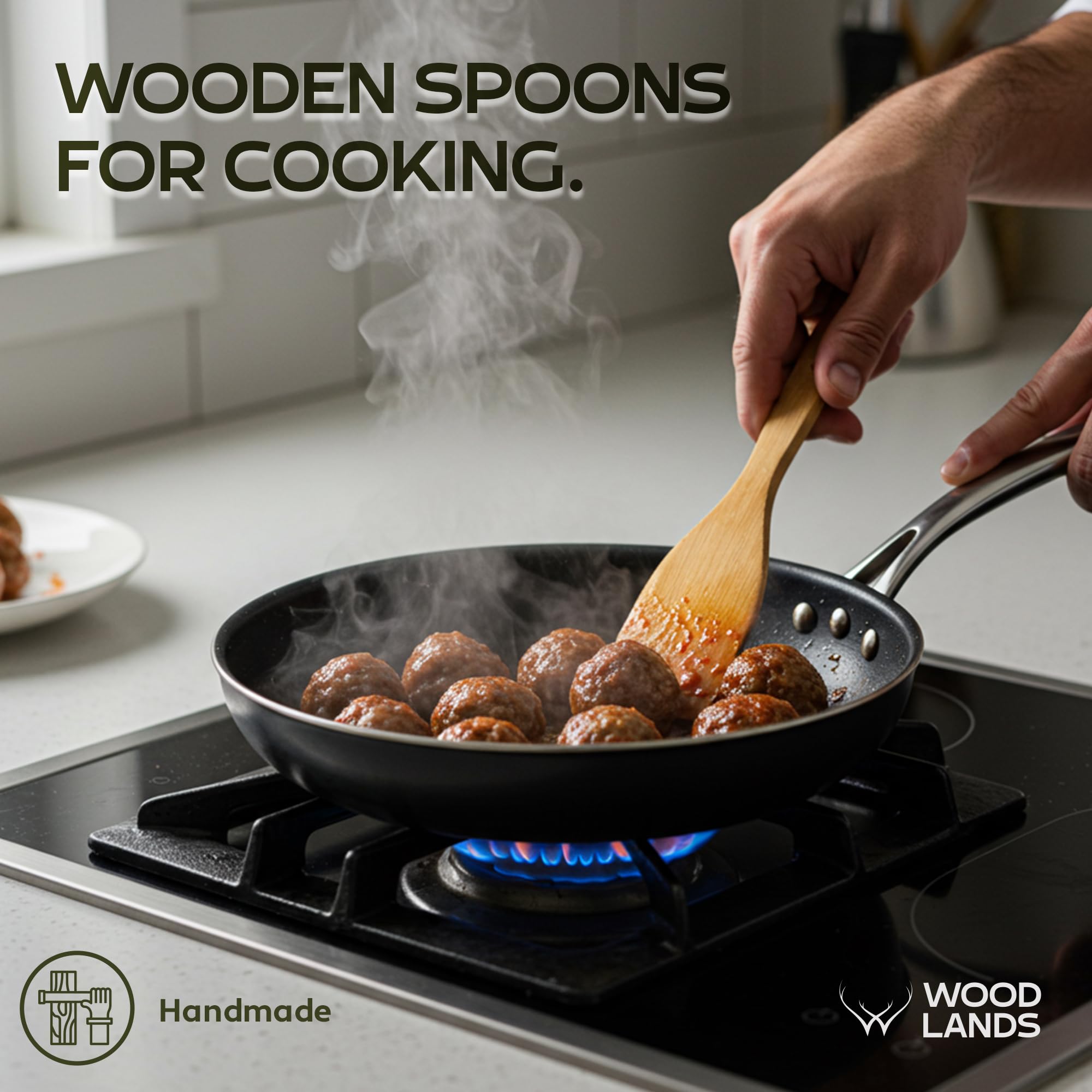 Woodlands USA turner spatula for flipping evenly