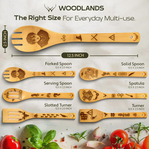 Woodlands USA wooden spoons with ergonomic grip for comfortable stirring