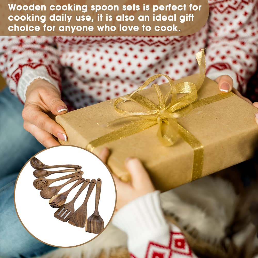 WOODME teak utensils heat resistant for high heat cooking tasks