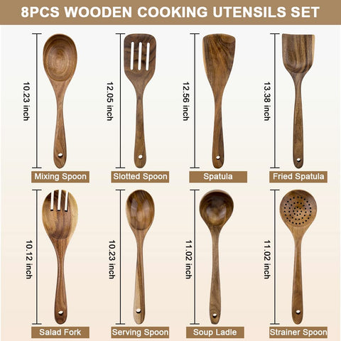 WOODME teak soup spoon for smooth stirring and delicate sauces