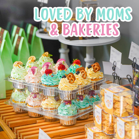 Wookgreat clear cupcake trays ideal for bakeries or events