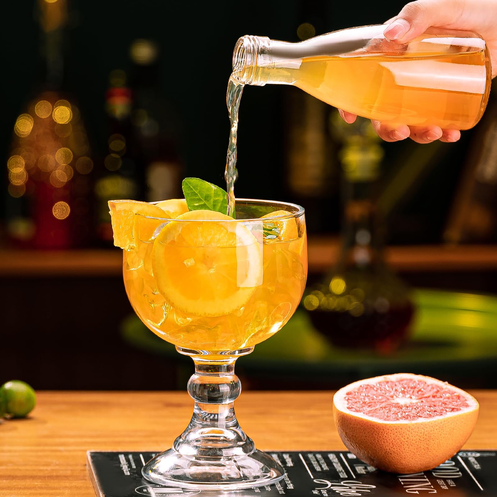 Wookgreat crystal clear bar glassware enhances beverage presentation