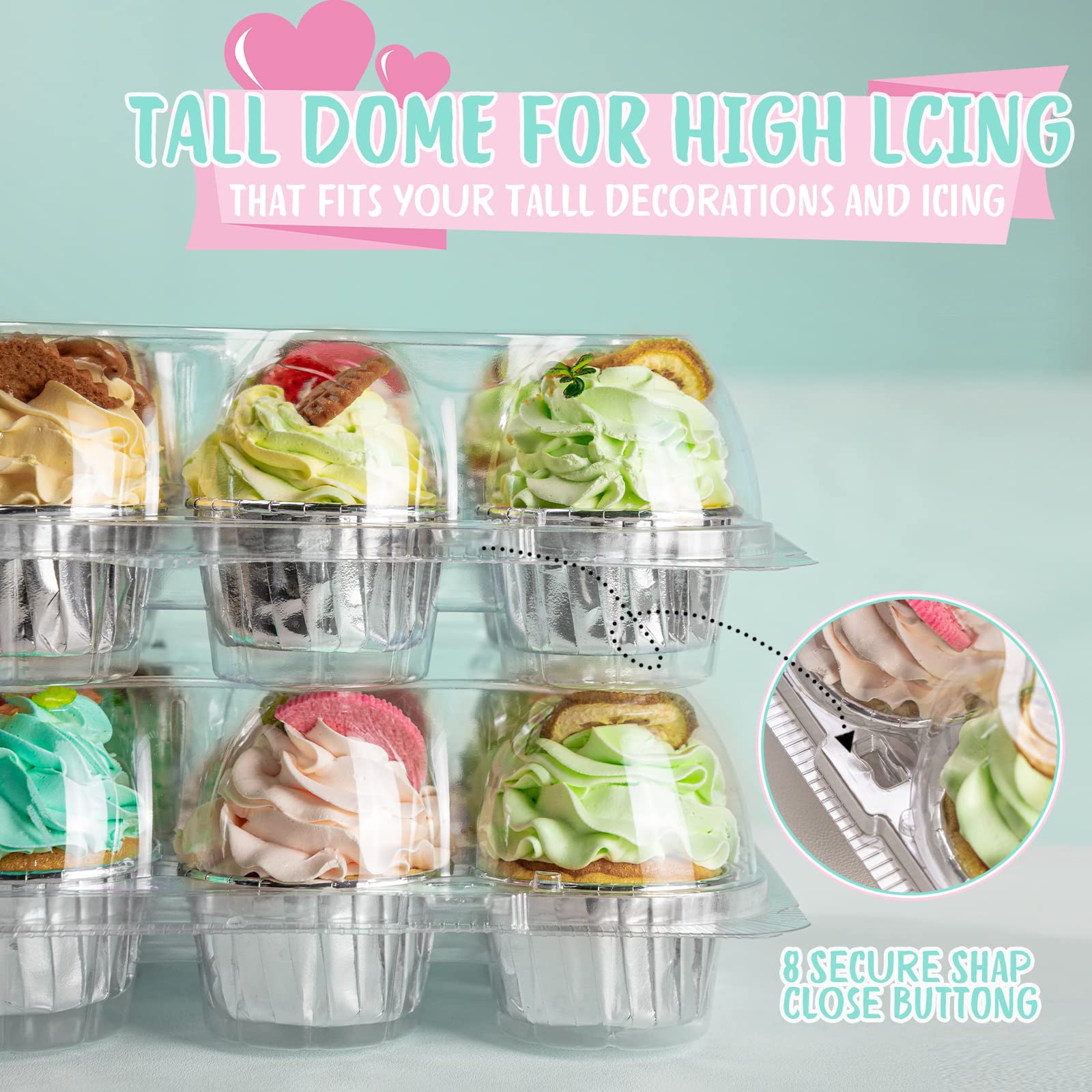 Wookgreat high-dome lid fits tall frosting without sticking