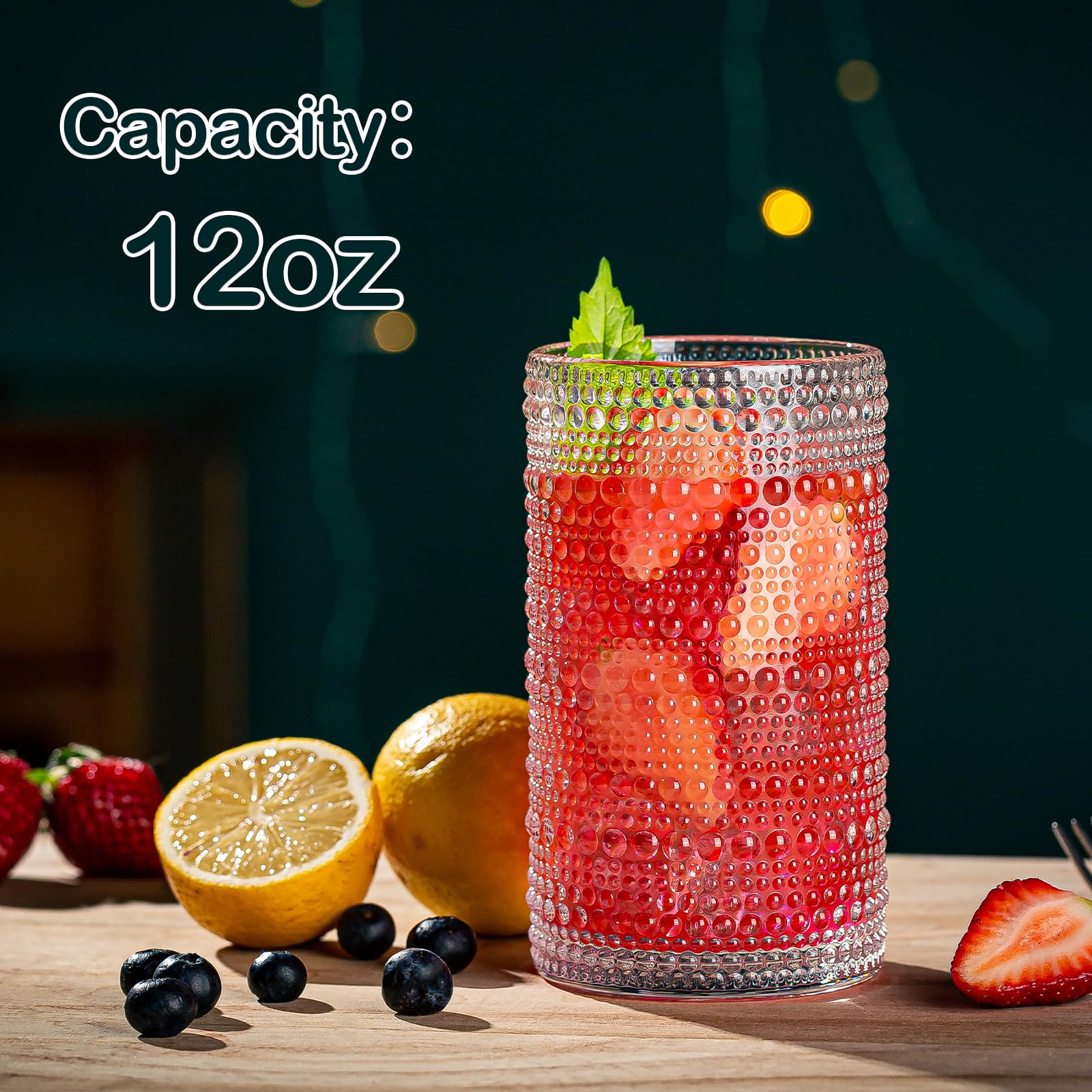 wookgreat highball glasses with embossed pattern for sophisticated home cocktails
