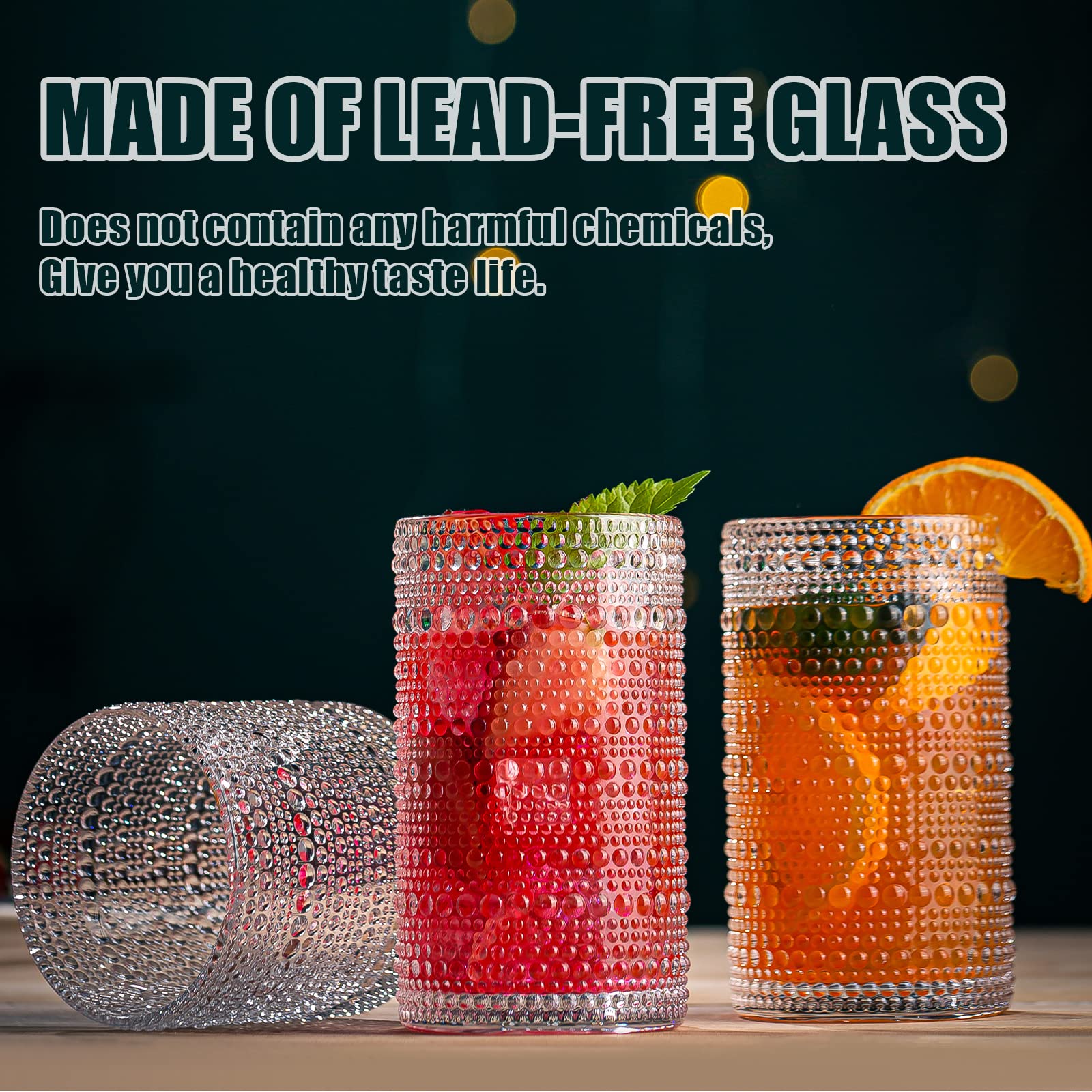 wookgreat multi-purpose glass tumbler ideal for water, juice, or cocktails