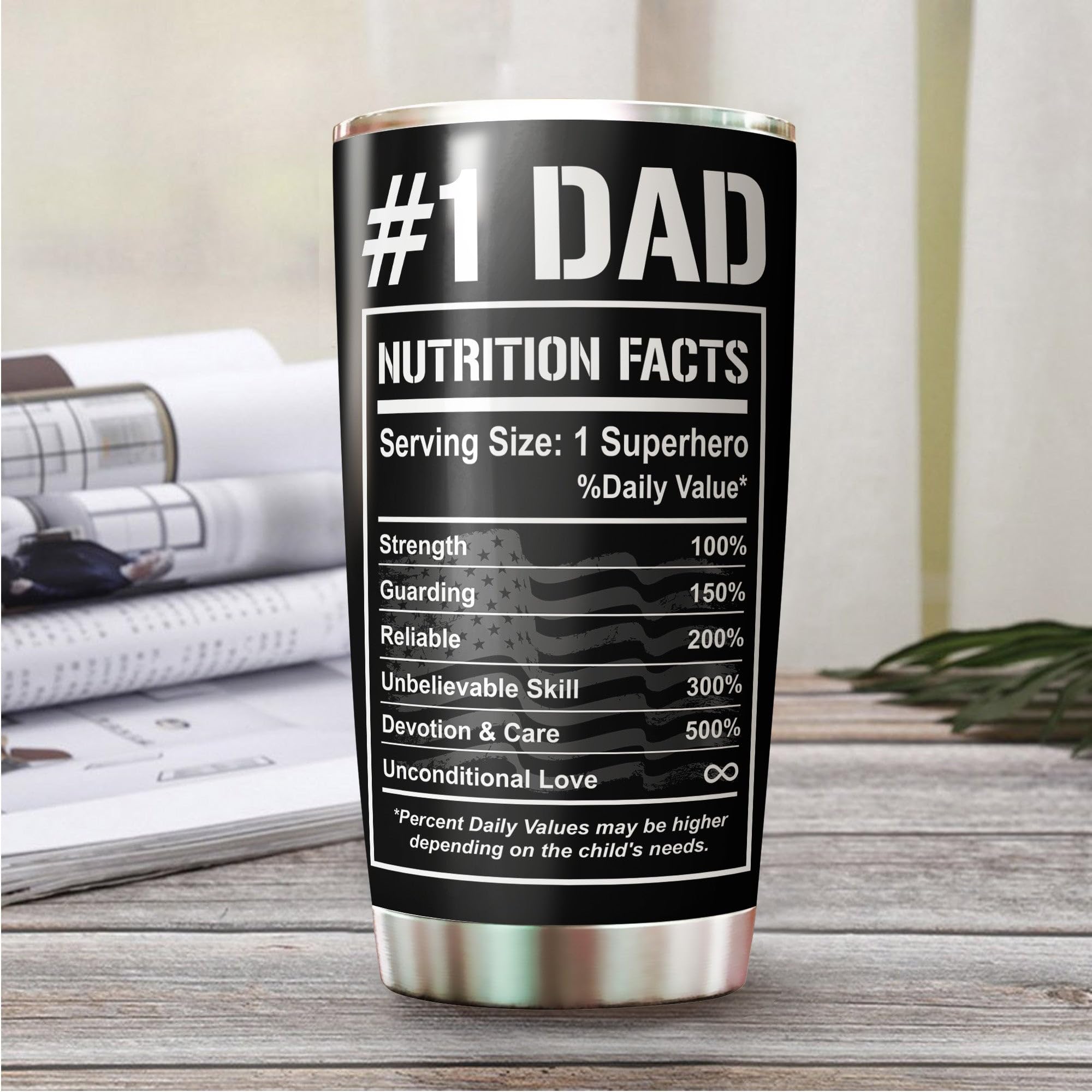 WOOKOO Dad Tumbler keeps hot coffee warm during morning commute.
