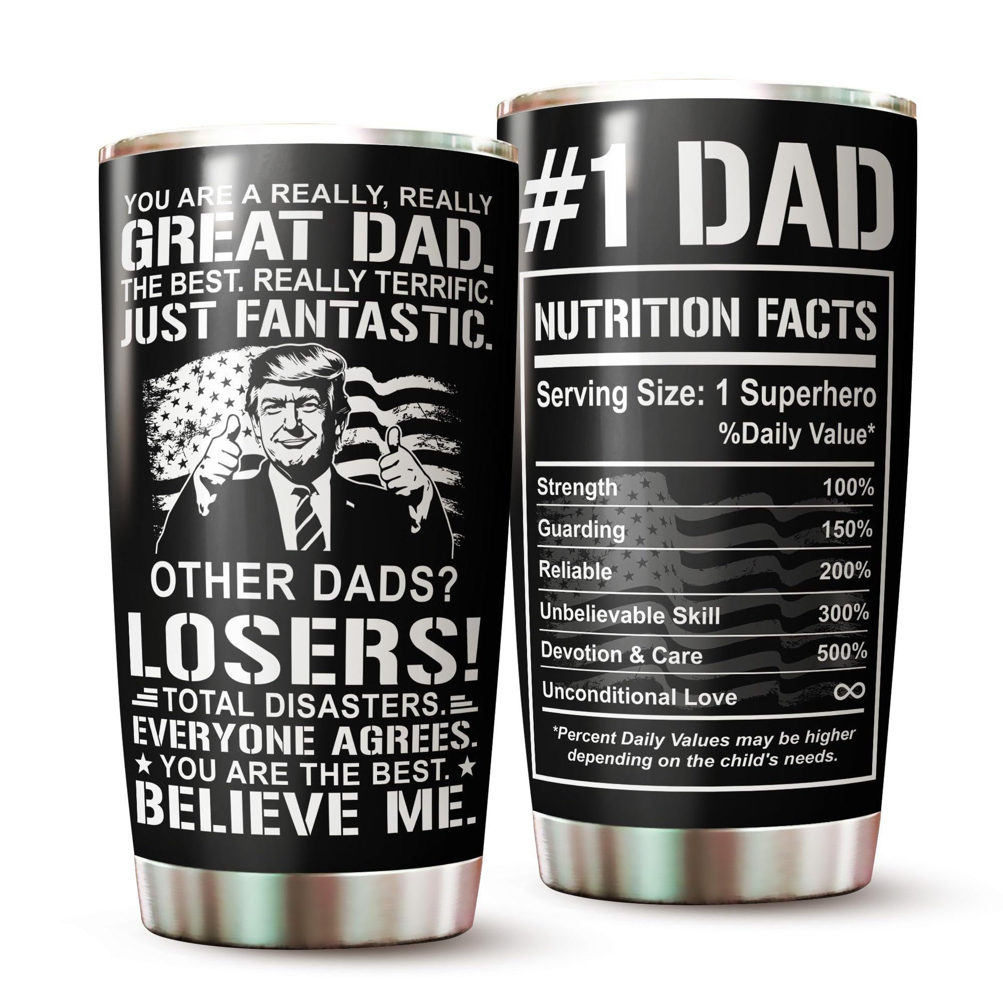 WOOKOO Dad Tumbler in a white box, ready for gifting.