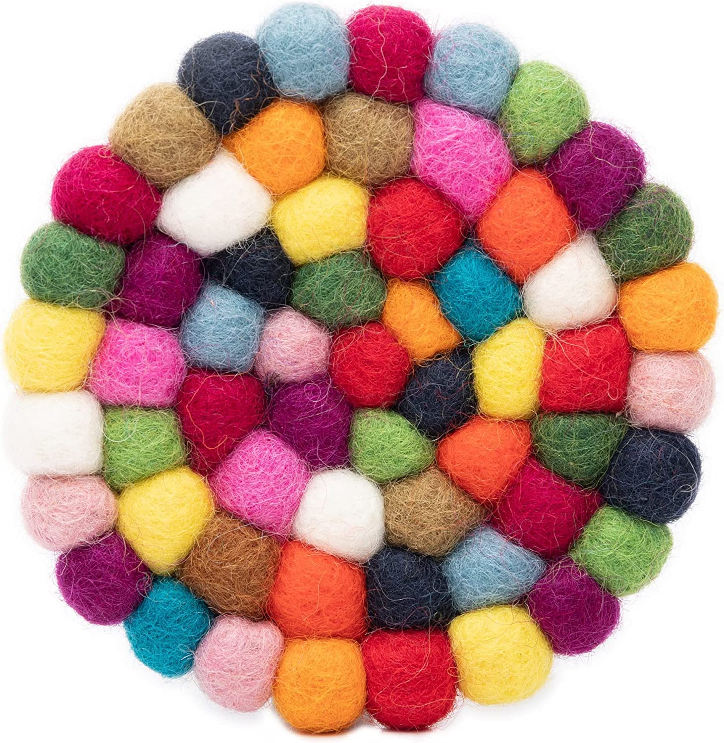 Woolygon heat-resistant merino wool coasters absorb drips and condensation.