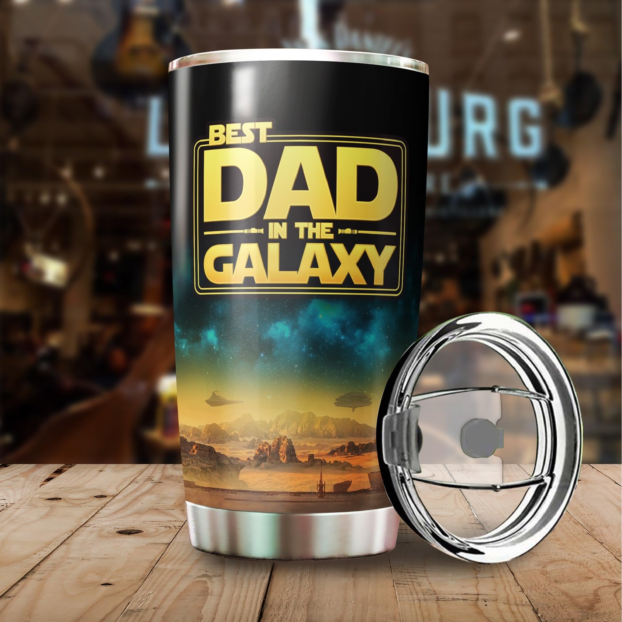 WOOKOO Dad Tumbler interior view emphasizing flavor-safe stainless steel.
