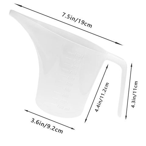 Woozettn 4-pack long-spout cups, side view, ergonomic handle aids comfortable grip and controlled pouring.
