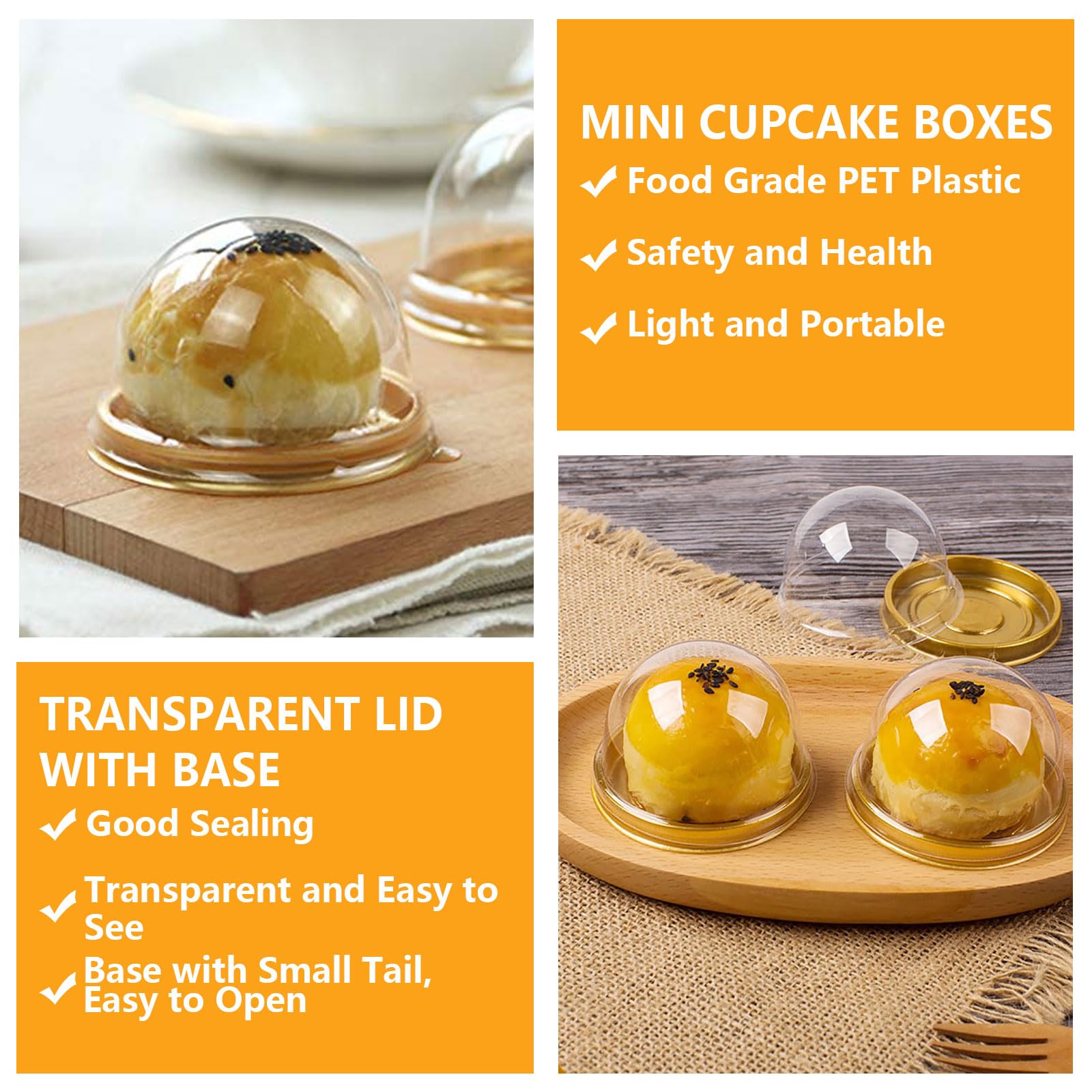 WOPPLXY food grade PET container ensures safe packing of small desserts.