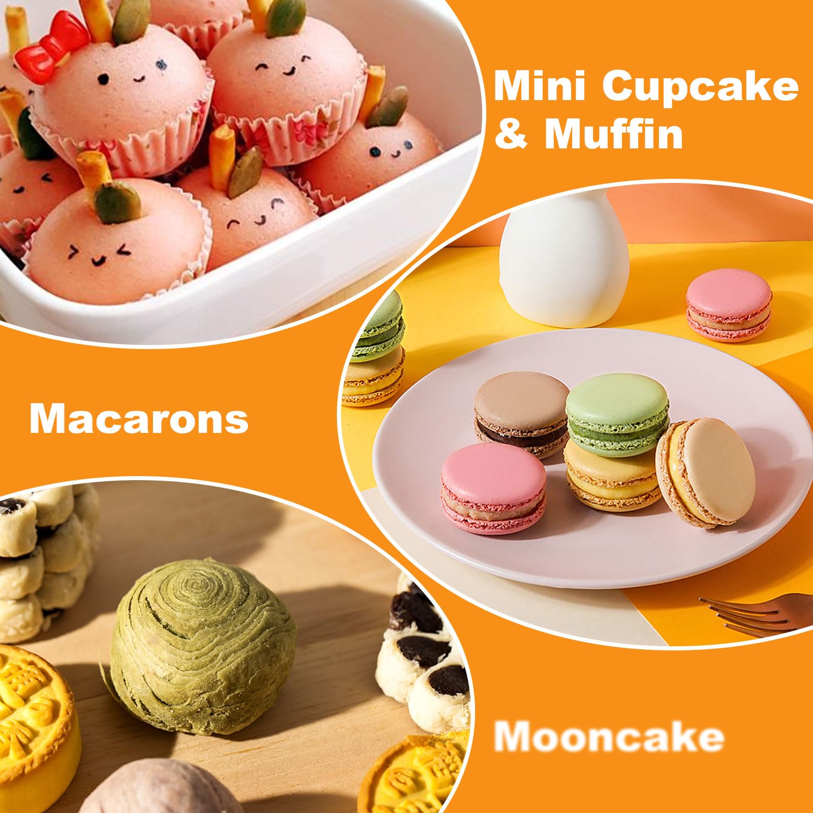 WOPPLXY versatile dessert container suits muffins, macarons, and cookies.