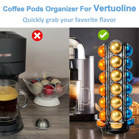 WORBIC 360-degree rotation provides easy access to your Vertuo pods.