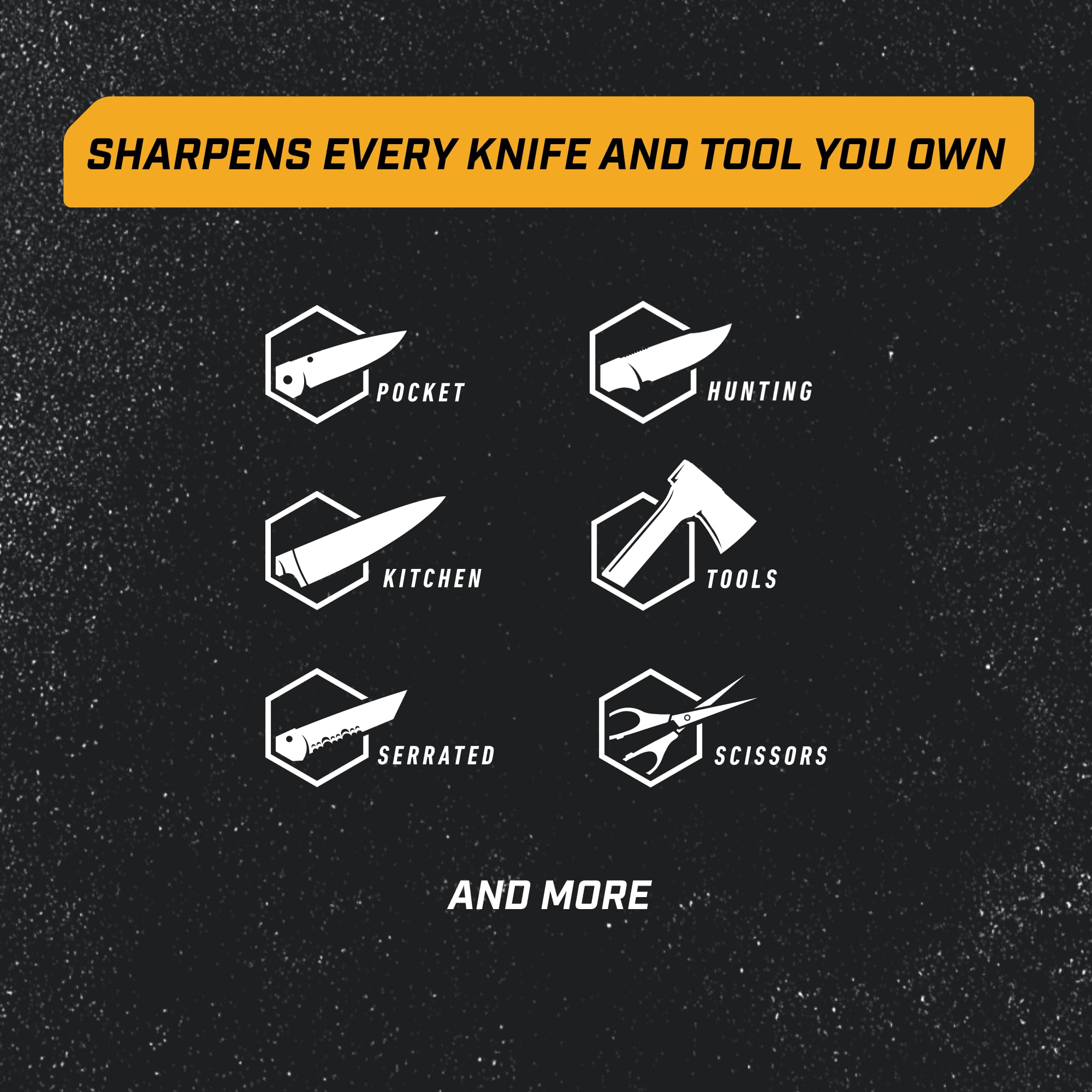 Belt-speed range 1200–2800 SFM supports rough to fine sharpening on the Work Sharp device.