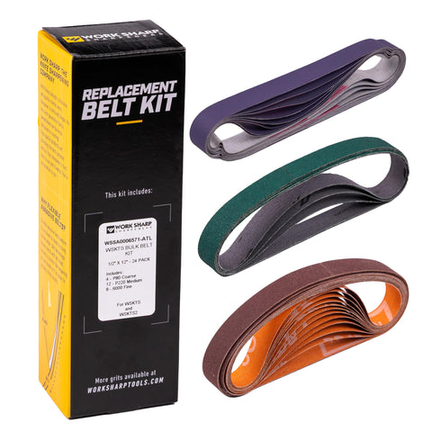 Work Sharp Bulk Bundle Value Pack belts for Mk.2 sharpening, versatile edge polishing and reprofiling.