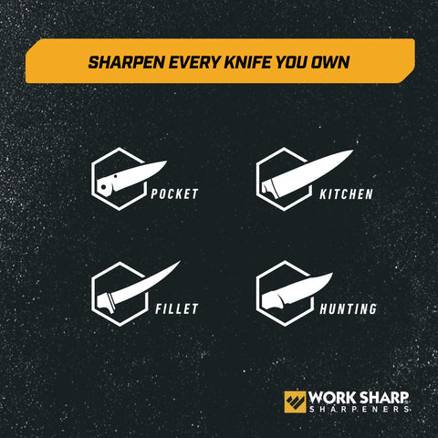 Work Sharp coarse-to-fine diamonds and ceramic stones deliver efficient sharpening results.