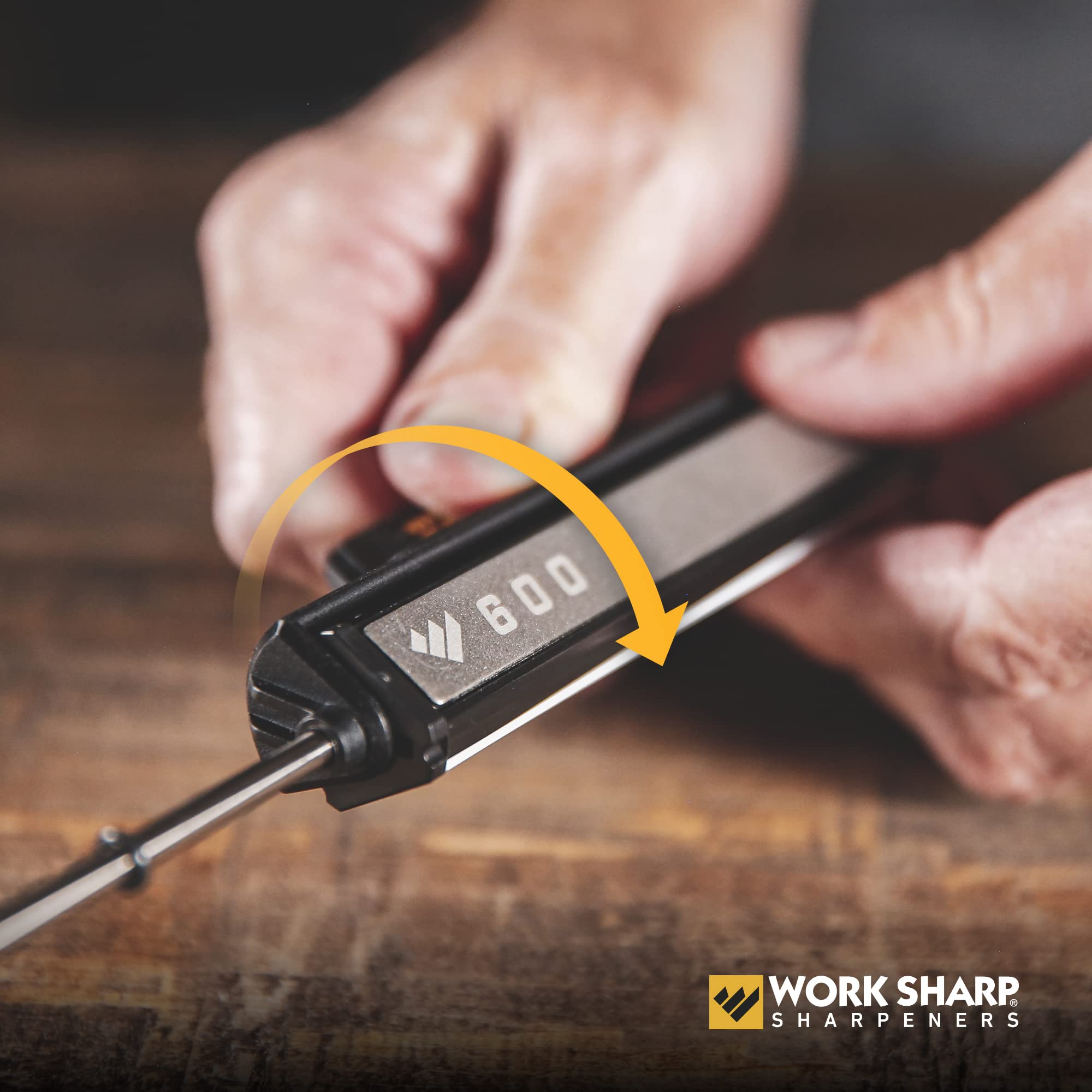 Work Sharp 800 grit diamond abrasive for a polished finish.