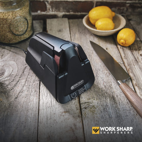 Work Sharp E5 completes a fast 90 second sharpening cycle.