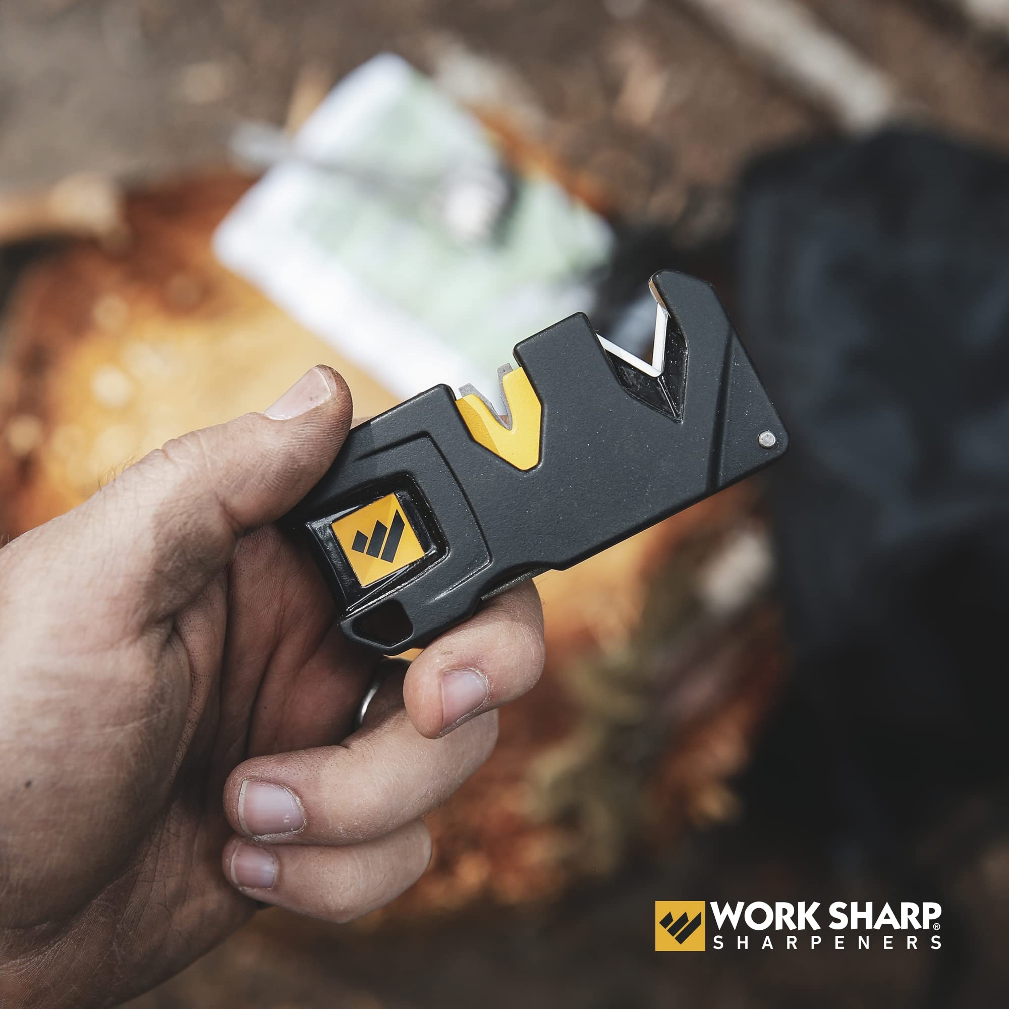 Work Sharp EDC Pivot Plus 25-degree angle guide aids consistent sharpening.