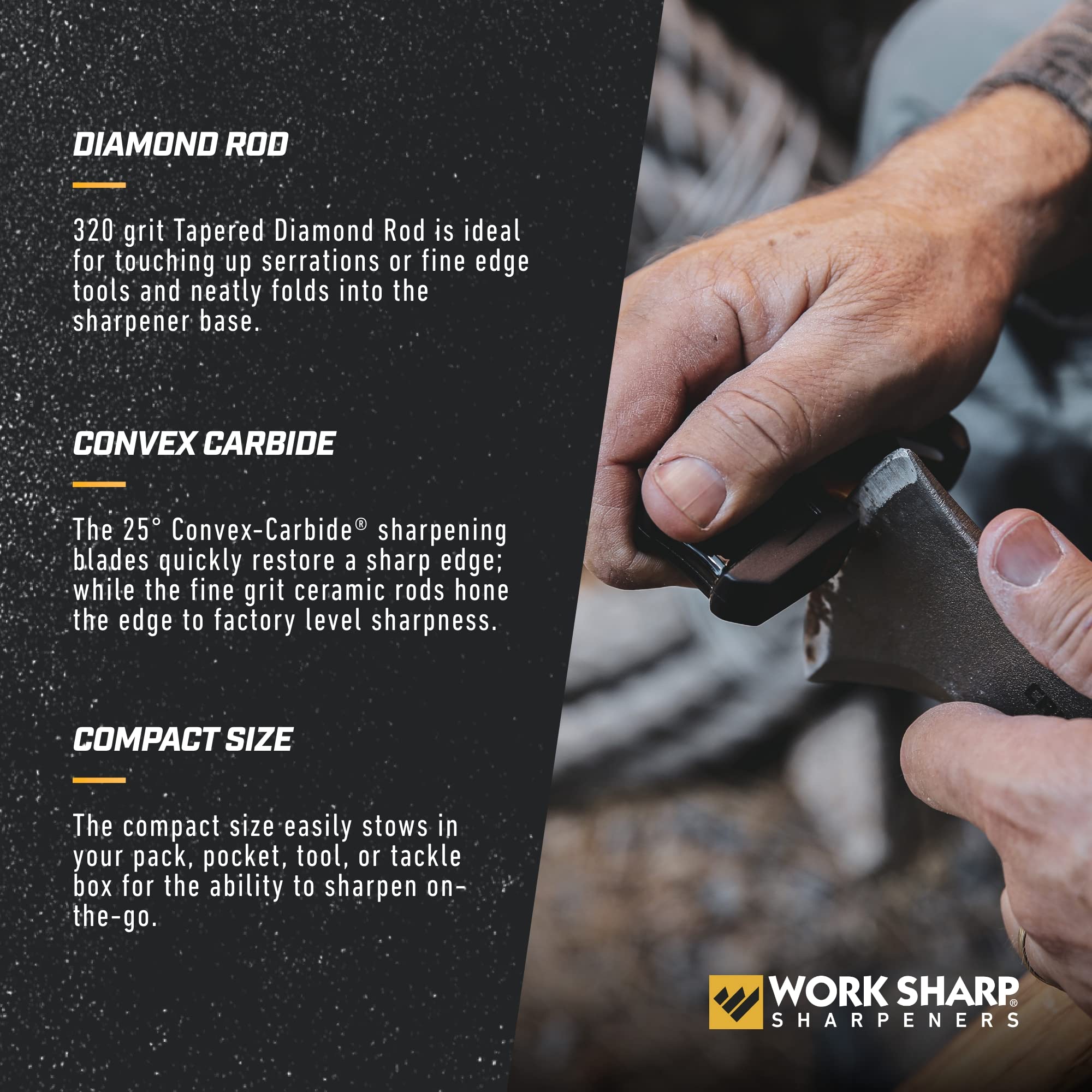 Work Sharp EDC Pivot Plus serration sharpening highlights versatile edge maintenance.