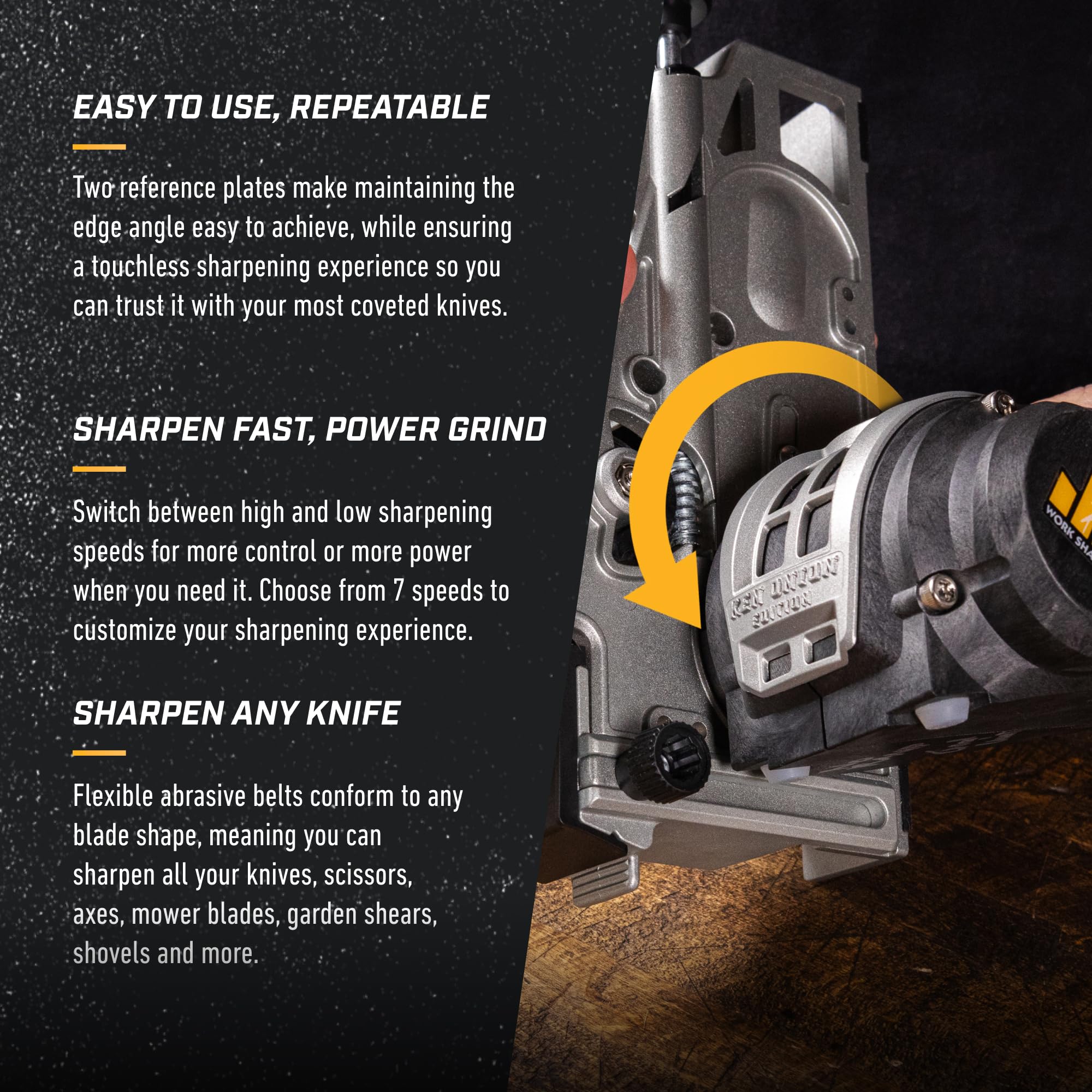 Work Sharp Ken Onion Elite Mk2 adjustable angle settings simplify edge choices