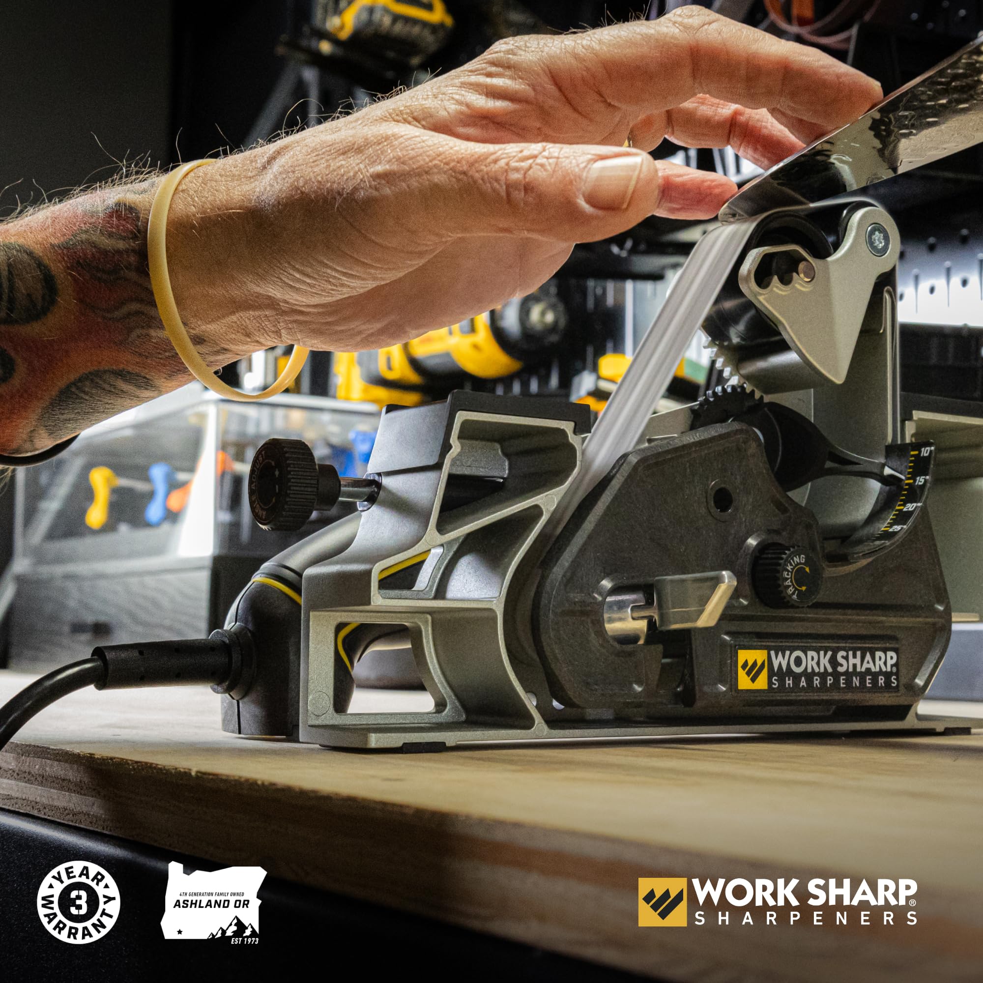 Work Sharp Ken Onion Elite Mk2 blade grinding attachment enables wider belts and edge control