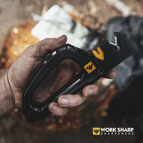 Using Pivot Pro to sharpen a kitchen knife creates a crisp edge.
