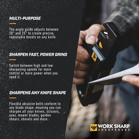 Removable scissor sharpener on Work Sharp Pivot Pro enables quick scissor touch-ups.
