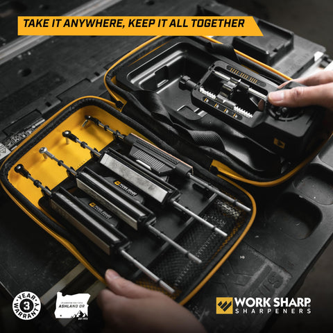 Work Sharp ceramic grit stone provides a fine polish for a razor-like edge