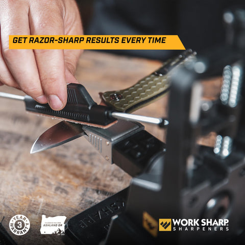 Work Sharp diamond grit stone delivers fast sharpening