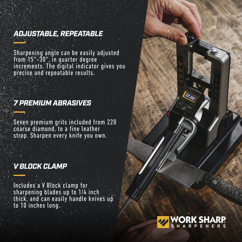 Work Sharp Professional diamond 220 abrasive removes material quickly