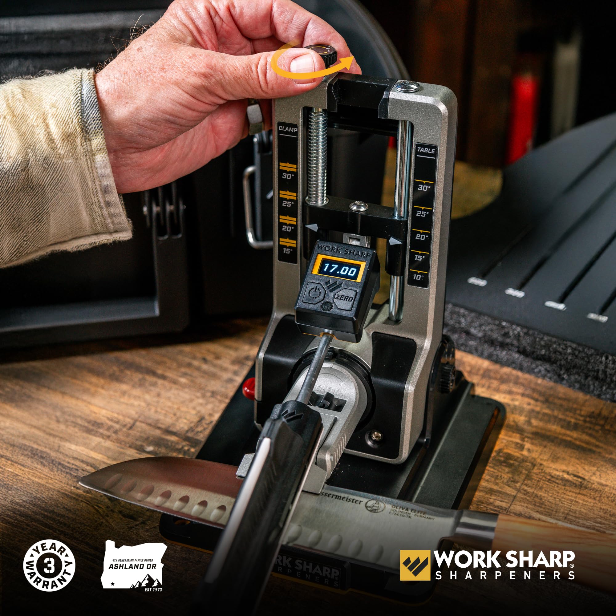 Work Sharp Professional Precision Adjust Elite setup for hunting and outdoor knives.