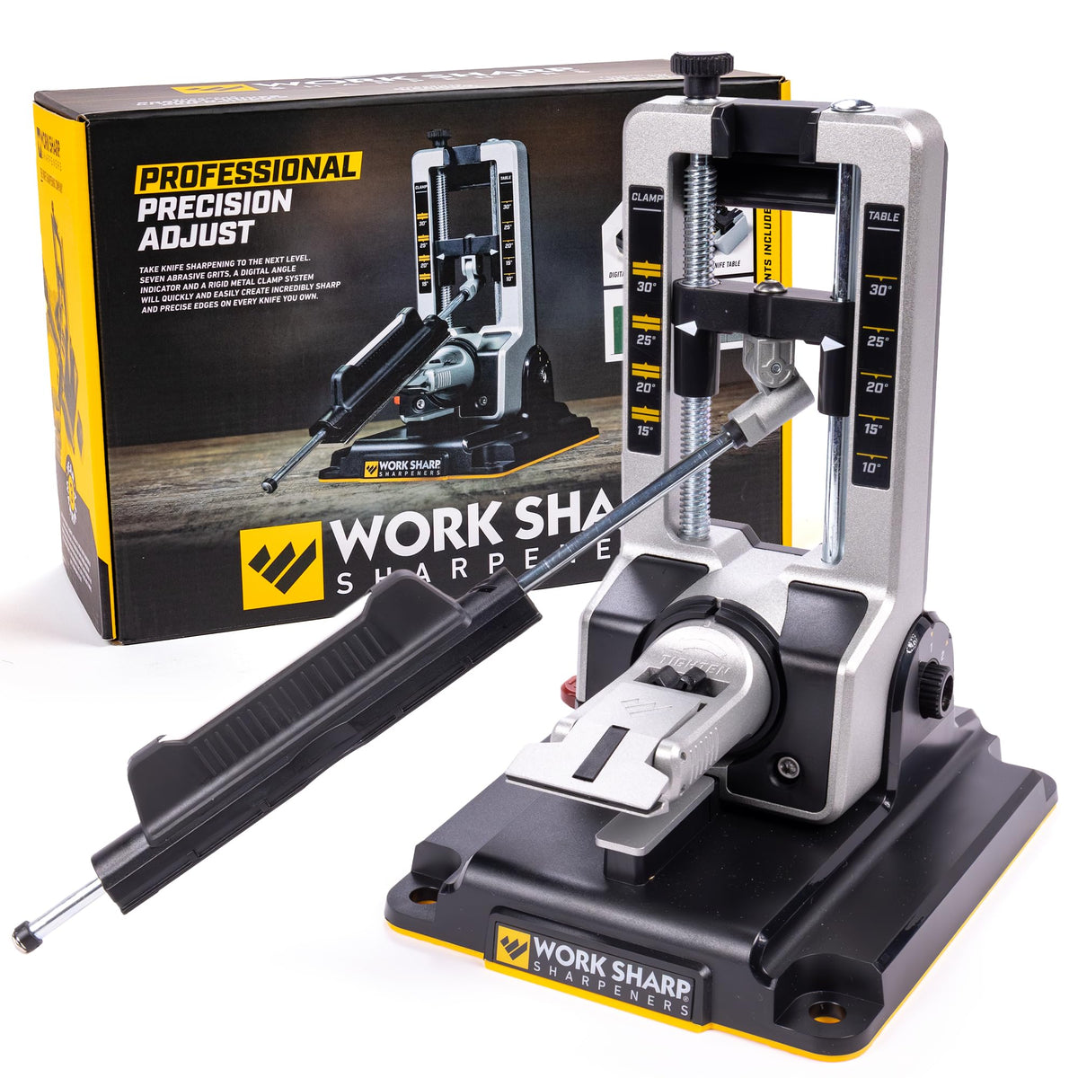 Work Sharp Professional sharpener base shows rugged metal construction for durable sharpening