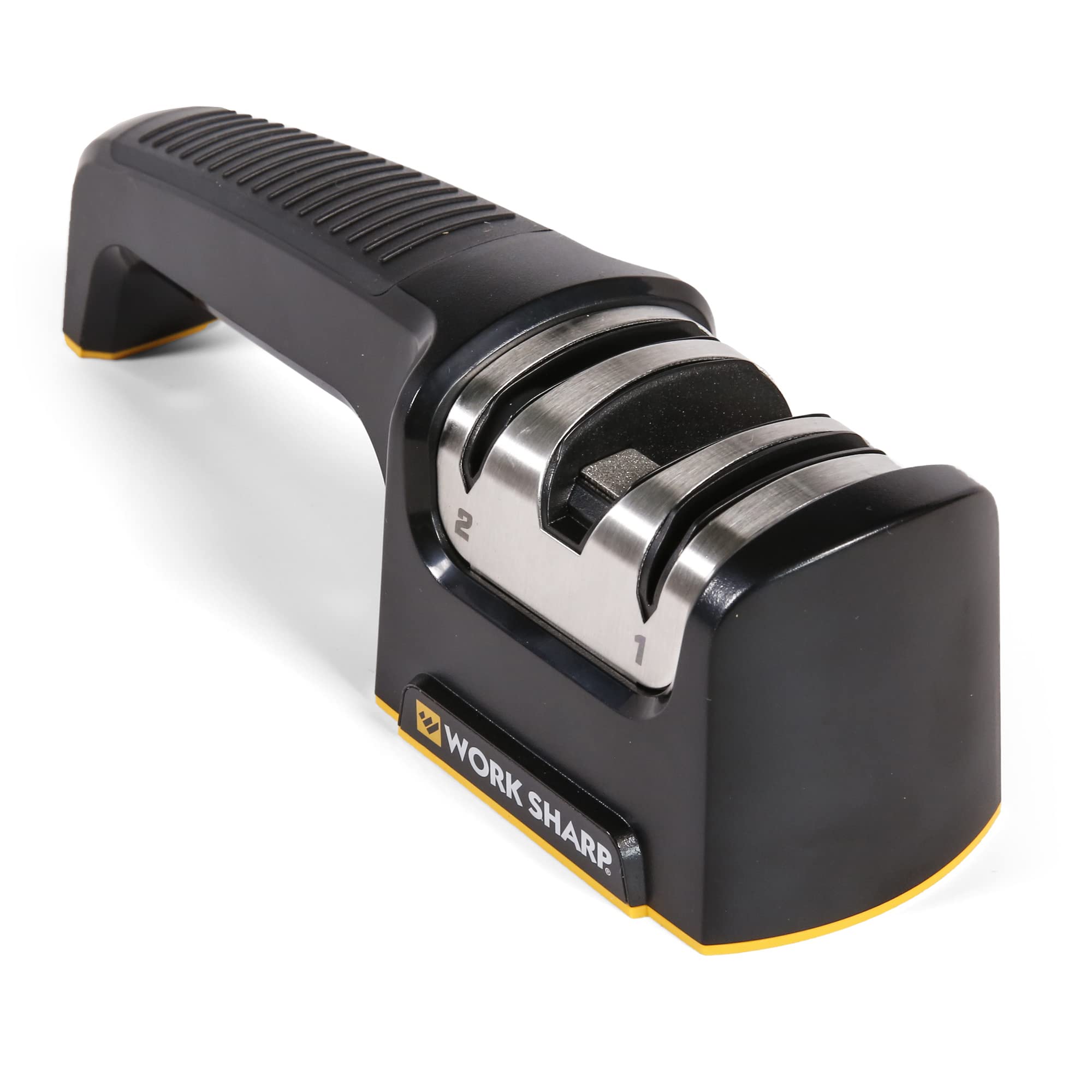 Work Sharp pull-through sharpener compact design for easy storage and quick touch-ups