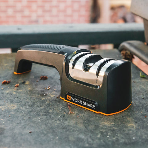Work Sharp ergonomic handle provides secure, comfortable grip during sharpening sessions