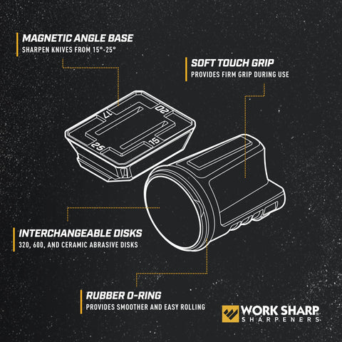 Work Sharp rolling knife sharpener coarse diamond 320: initial bite to restore dull blades