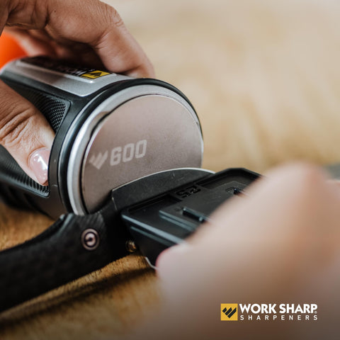 Work Sharp rolling knife sharpener compact design: stores easily in a drawer