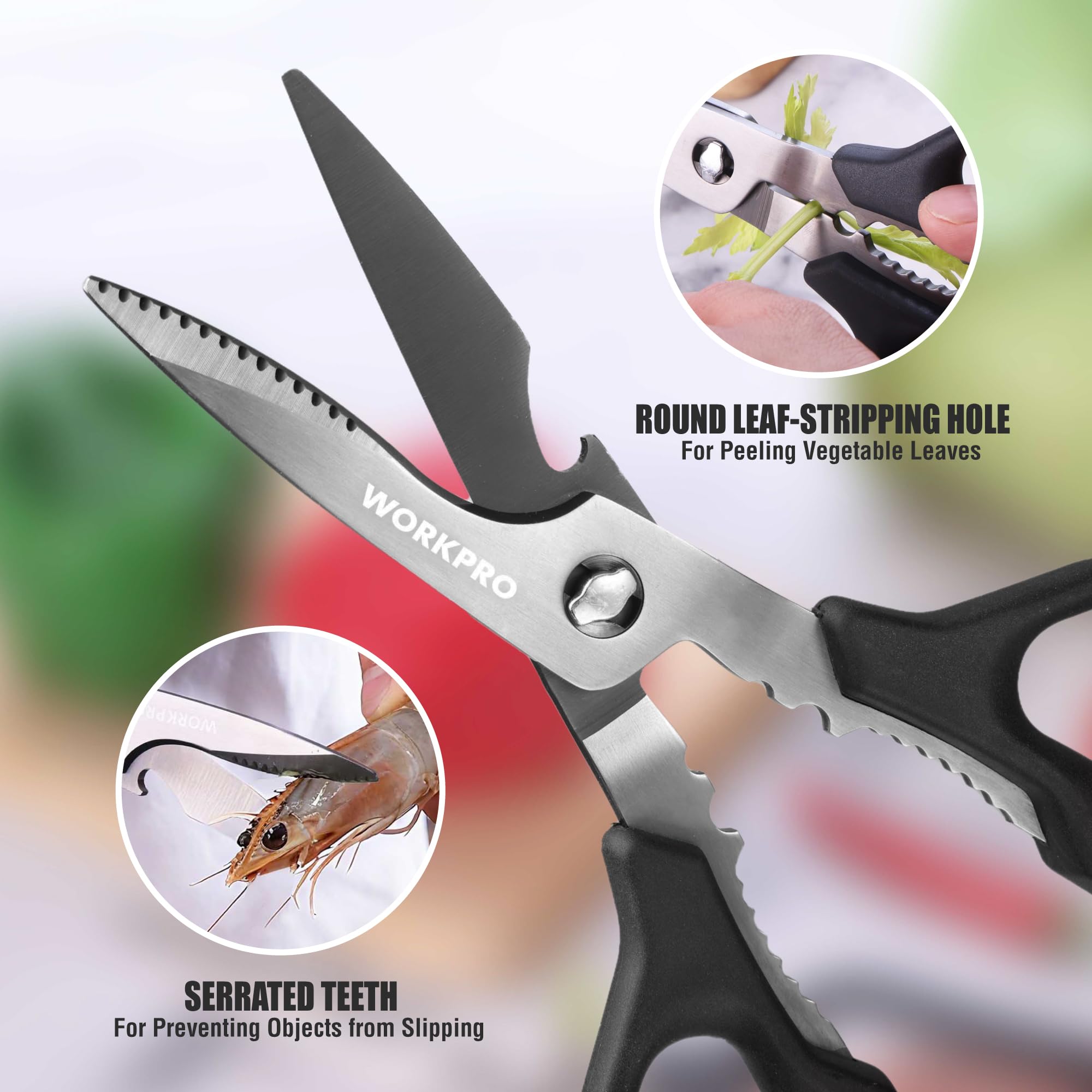 WORKPRO heavy-duty cutting handles tough kitchen tasks with ease.