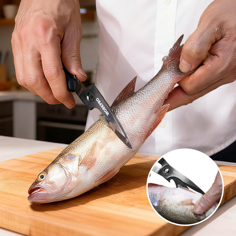 WORKPRO scissors have a leaf-stripping hole for veggie prep.