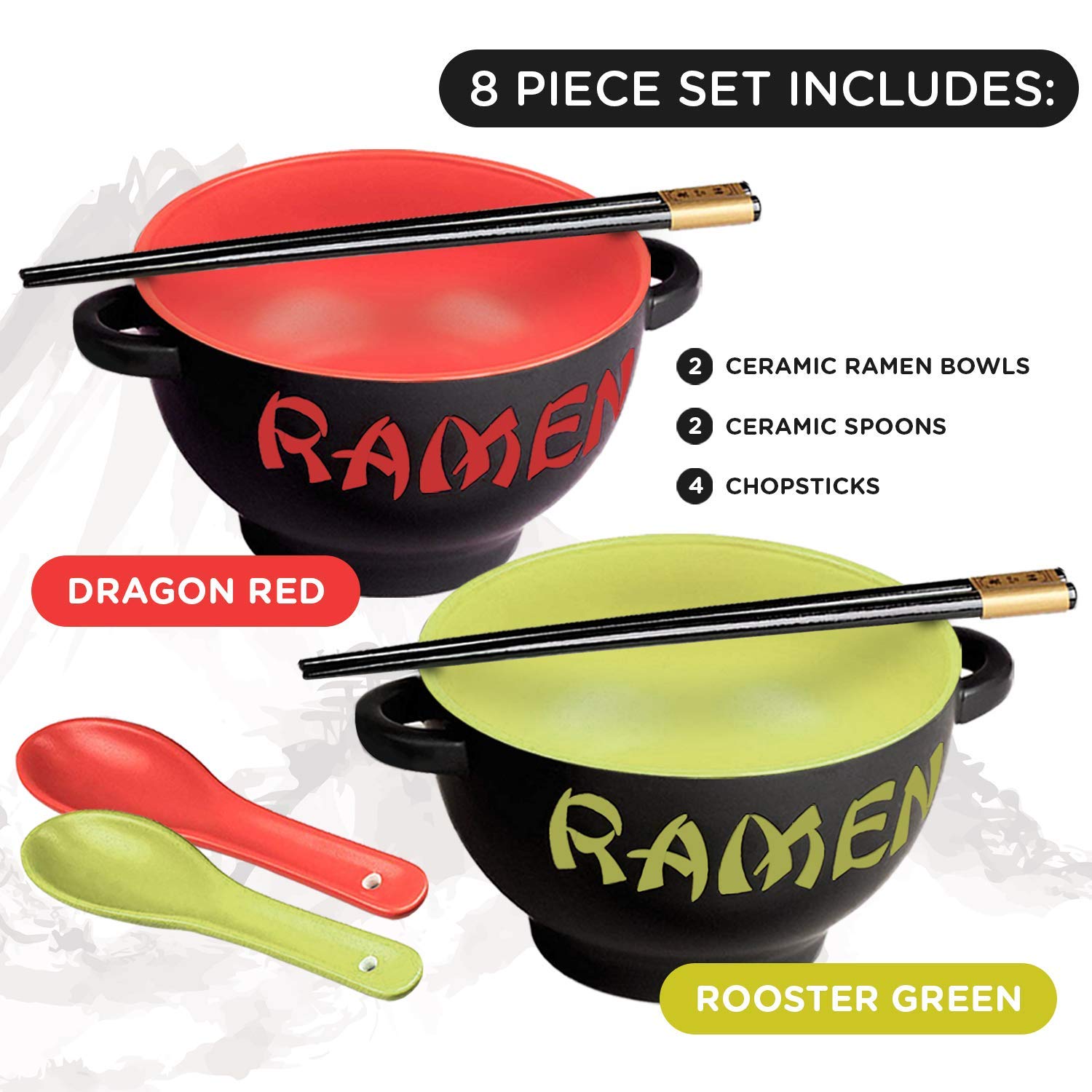 World Market green rooster ramen bowl for colorful noodle bowls and tasty soups