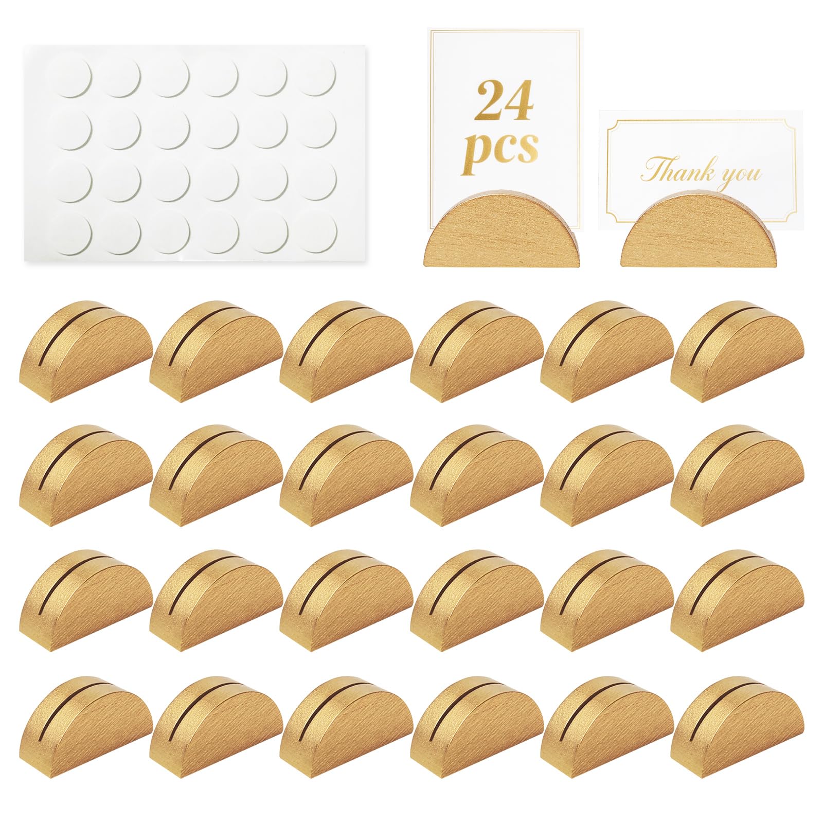 Worown 24-pack gold wood table number stand for elegant event displays.