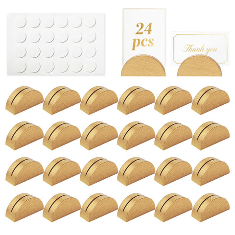 Worown 24-pack gold wood table number stand for elegant event displays.