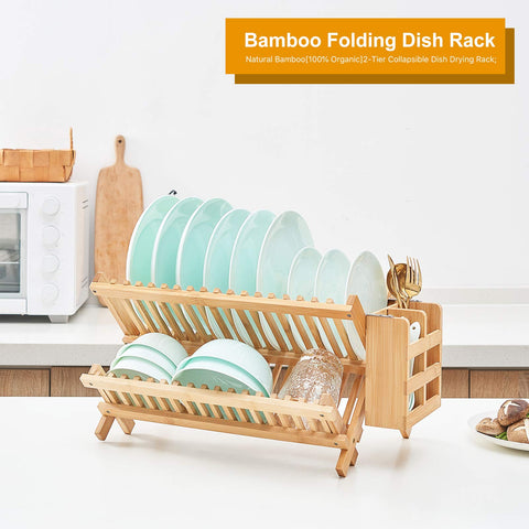 Worthyeah folding dish rack X-shape saves counter space when not in use.