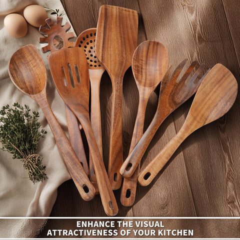 WOSPONFAN handcrafted kitchen tools showcase natural grain and craftsmanship.