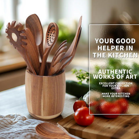 WOSPONFAN slotted spoon ideal for draining liquids while serving.