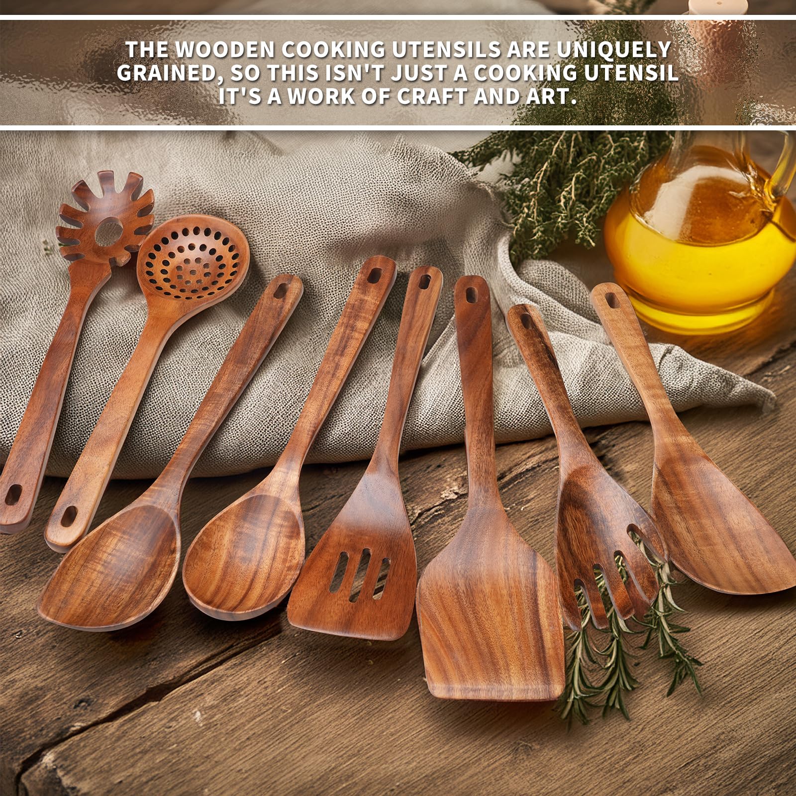 WOSPONFAN wooden spoons in use, perfect for sautéing and mixing softly.