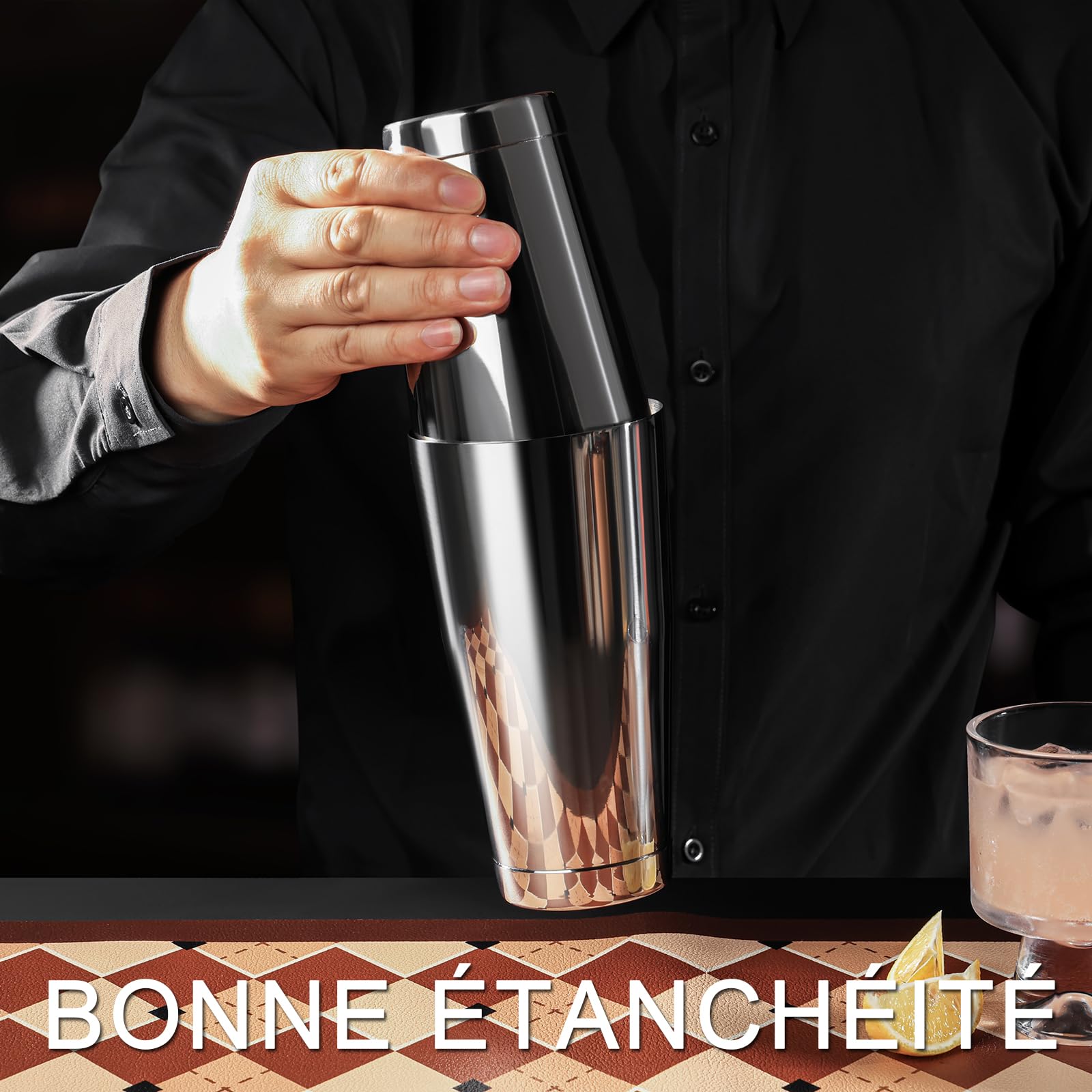 WOTOR Boston Shaker 18oz tin ideal for precise small-batch cocktails.