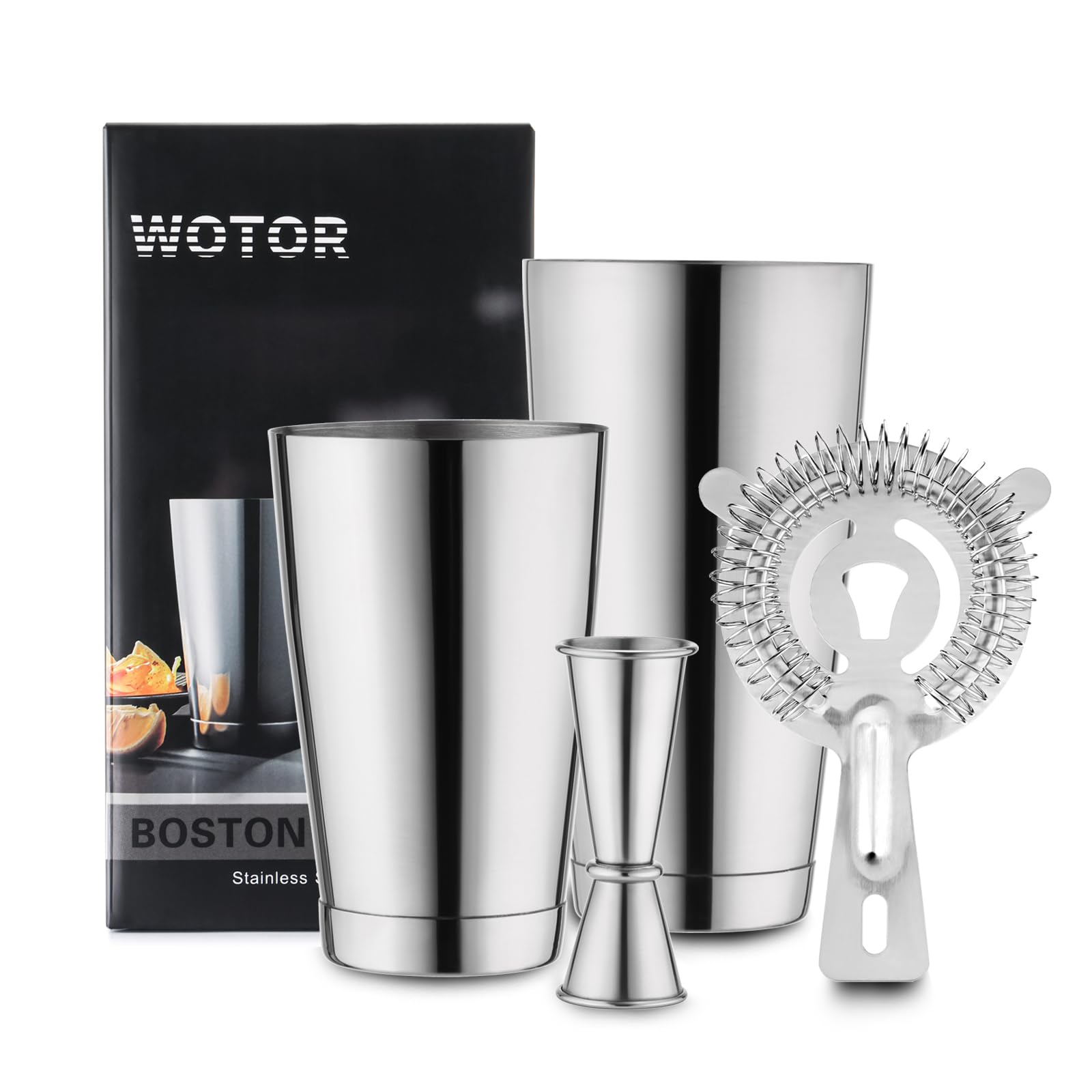 WOTOR Boston shaker 28oz for pro-style cocktails with smooth, controlled pours