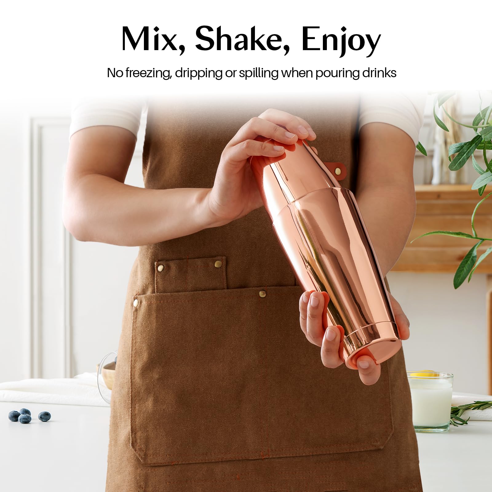 WOTOR Boston shaker easy-cleaning with dishwasher-safe stainless steel.