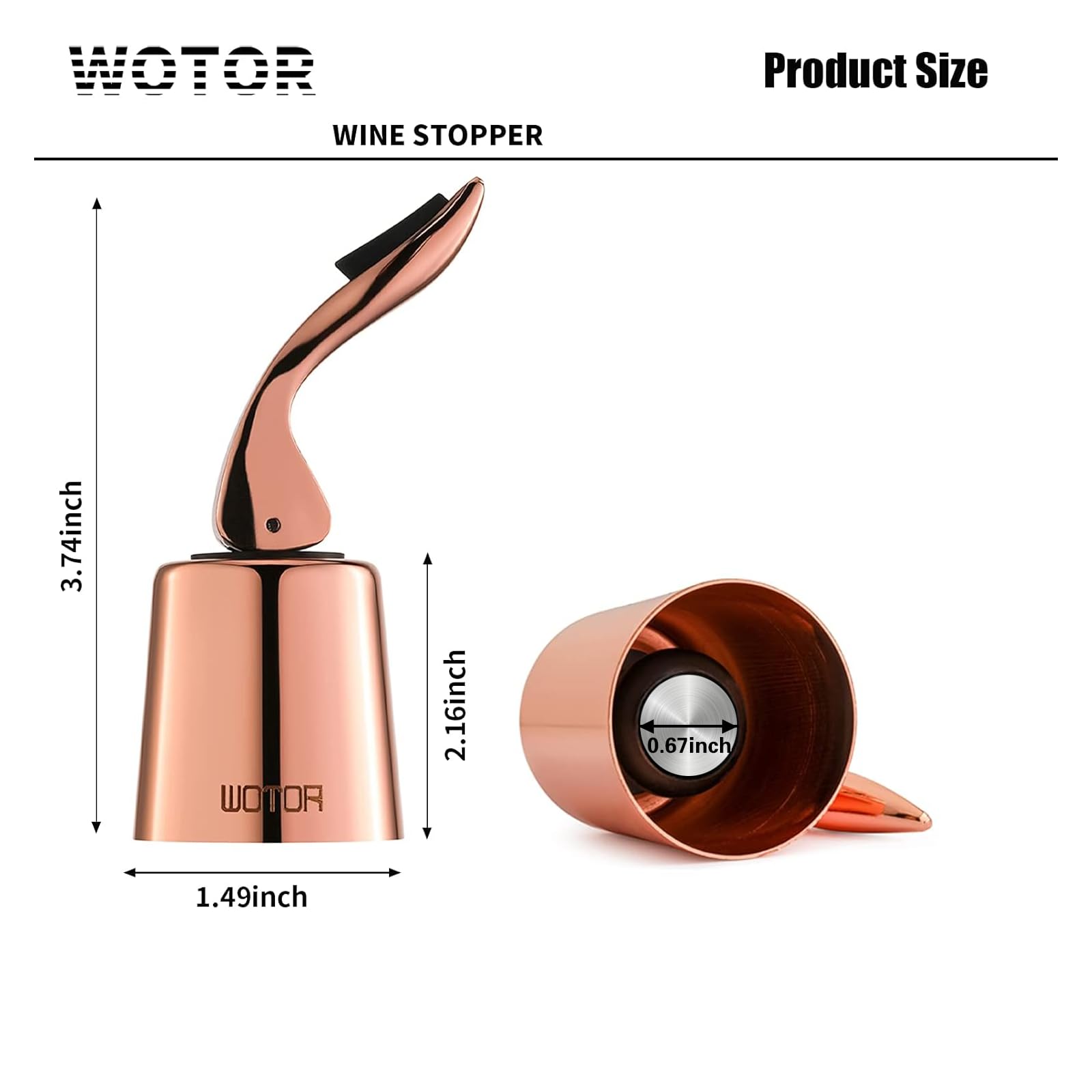 WOTOR decorative rose gold cap adds style to any kitchen or party.